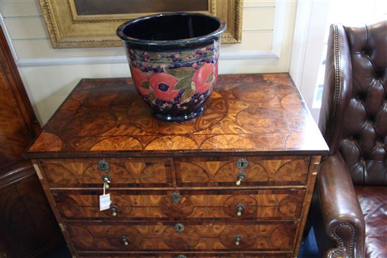 An 18th century and later oyster veneered chest, W.3ft 3in.